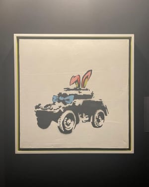 Bunny in Armoured Car at the Banksy in New York exhibit